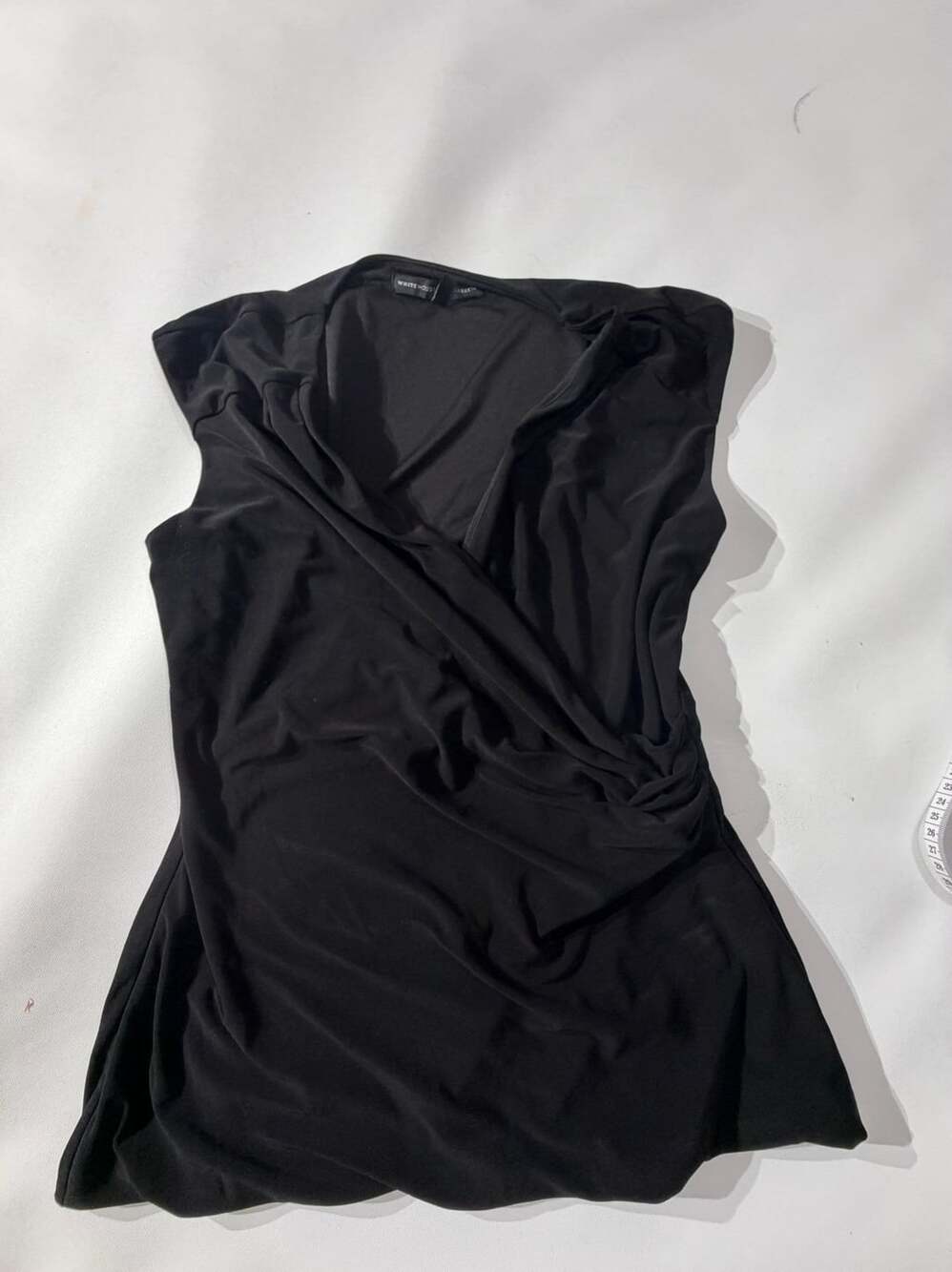White House Black Market Black Draped Cowl Neck Sleeveless Top Womens Small
